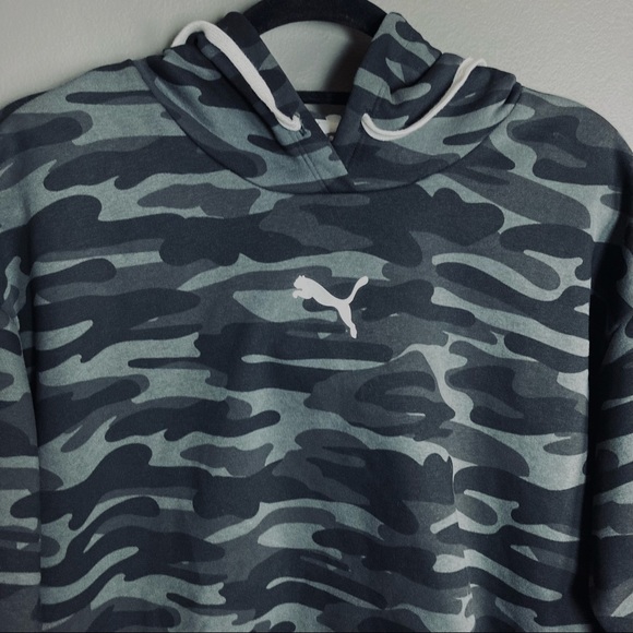 NWT Puma Logo Hoodie Grey Camo Small cotton blend - Picture 3 of 10